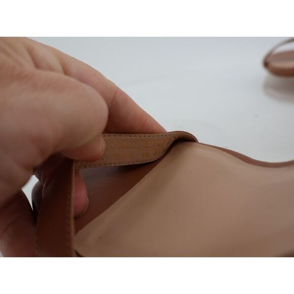 Stuart Weitzman Nearlybare Tan 75mm Block Heel Sandals Size 11B Brown Leather - Picture 13 of 14